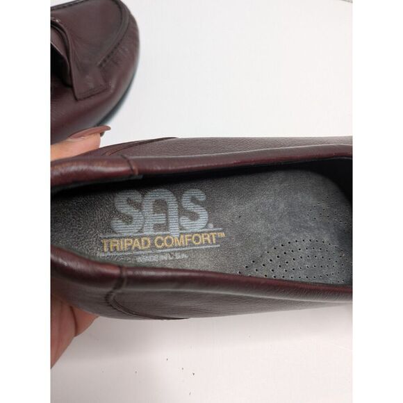 SAS Easier Tripad Comfort Dress Loafers Burgundy Leather Slip On USA Shoes, 10 - Picture 13 of 13